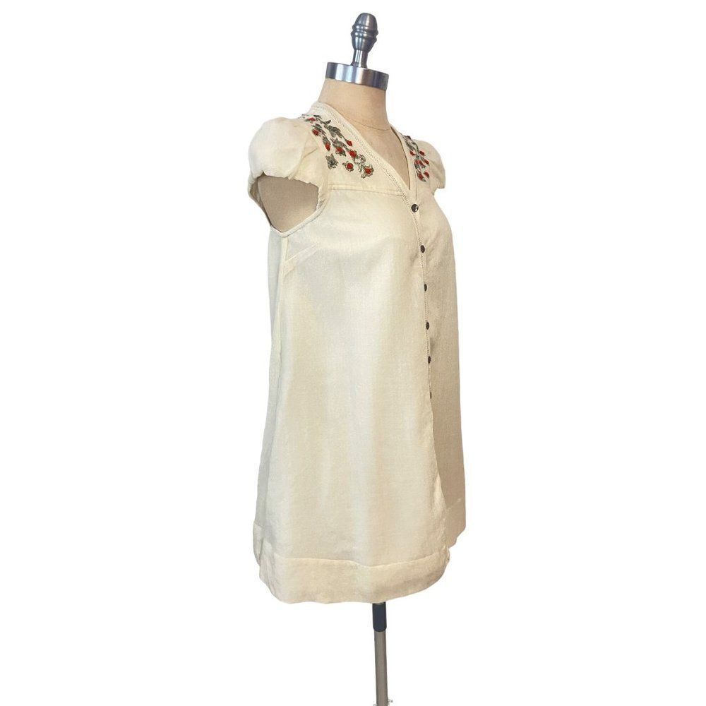 Anthropologie Meadow Rue Embroidered Wool Dress Size 0 - Picture 3 of 6